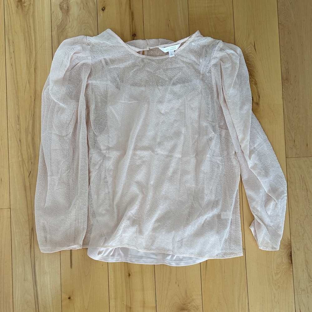 LC Lauren Conrad Blush Sheer Blouse